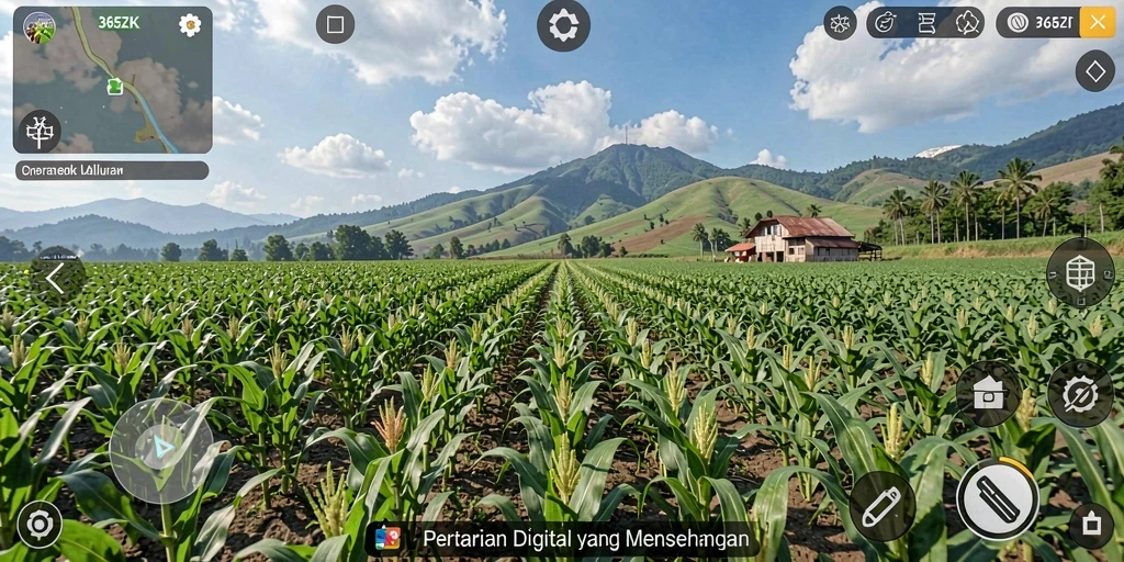 Tangkapan layar dari gameplay menarik 365ZK menampilkan aktivitas bertani.