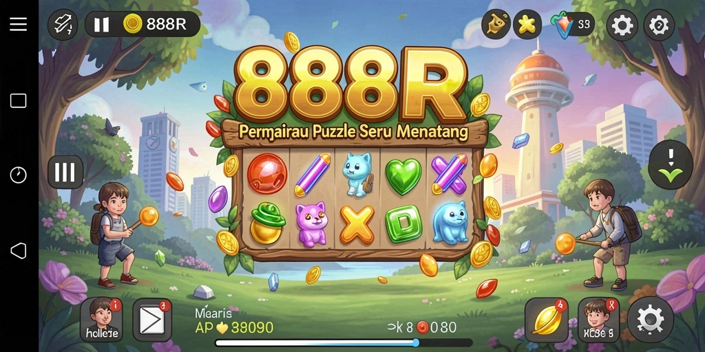 Screenshot permainan Puzzle 888R yang menunjukkan tantangan seru.