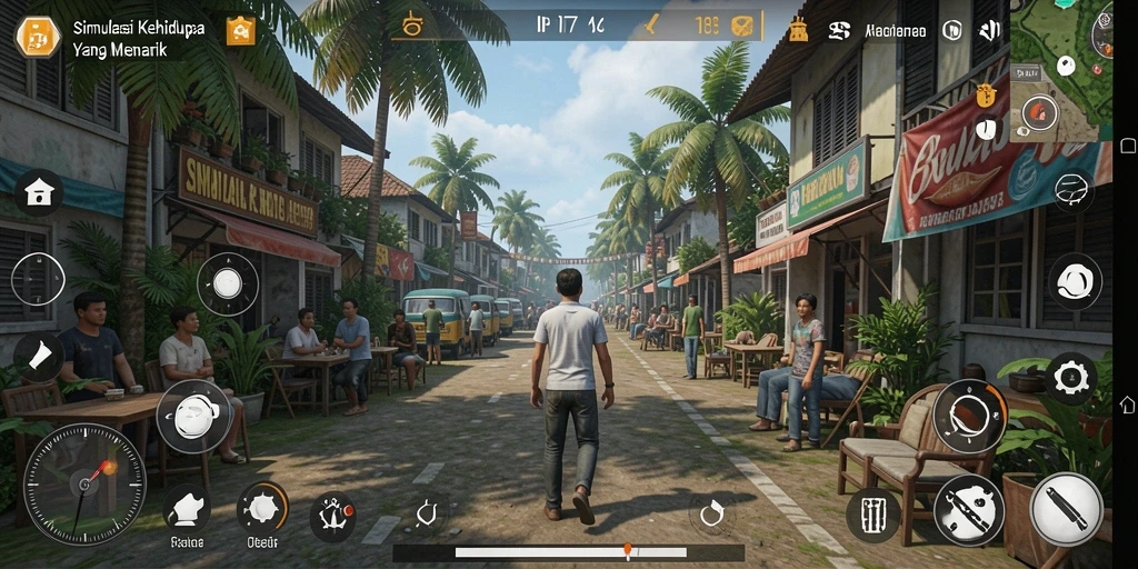 Tangkapan layar gameplay API77 menampilkan interaksi sosial yang seru.