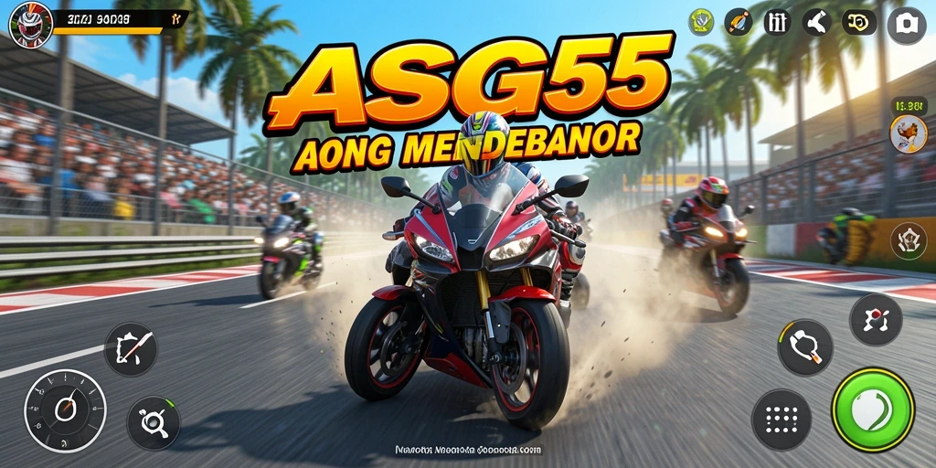 Tangkapan layar menunjukkan aksi balapan motor yang menegangkan.