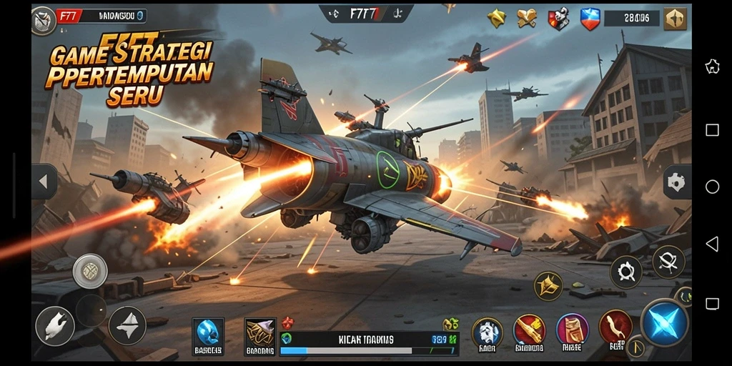 Tampilan gameplay F7F7 dengan pertempuran strategi yang mengasyikkan.