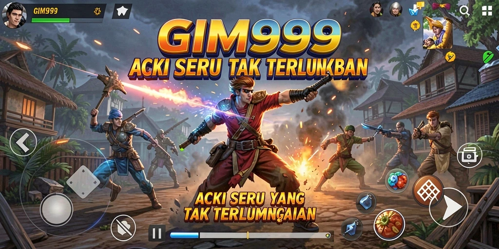 Tampilan gameplay yang dinamis dan mendebarkan di GIM999.
