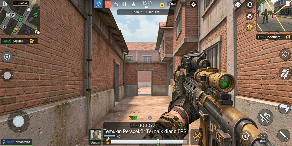 Tangkapan layar utama GOGO77 menunjukkan aksi mendebarkan dari gameplay TPS.