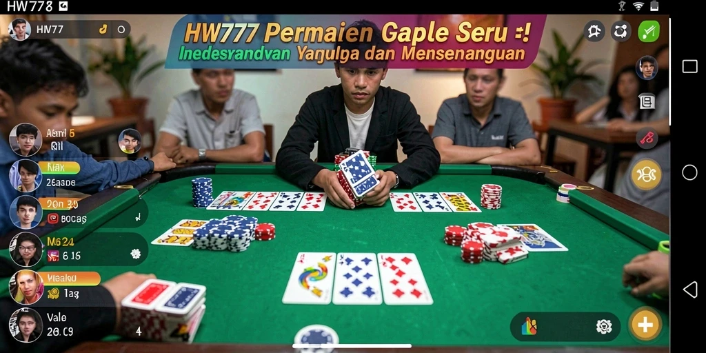 Gameplay seru Gaple yang penuh strategi dan interaksi.