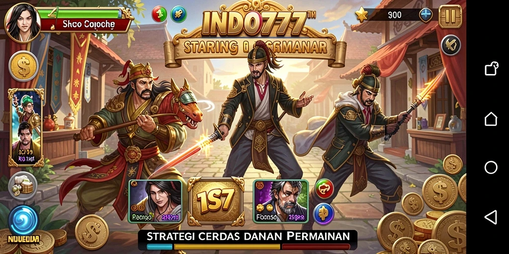 Tampak antarmuka gameplay INDO777 yang menegangkan dan strategis.