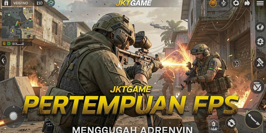 Tampilan gameplay JKTGAME yang mendebarkan dengan aksi tembak-menembak yang intens.