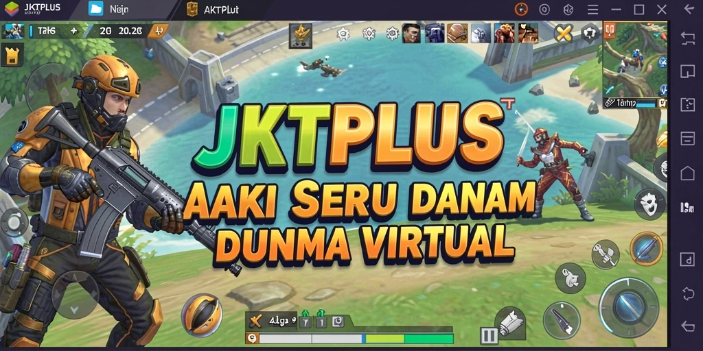 Tampilan gameplay menegangkan dalam JKTPLUS yang penuh aksi.