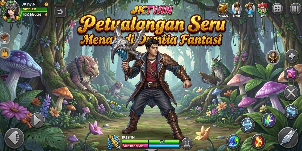 Screenshot gameplay JKTWIN menampilkan petualangan seru di dunia fantasi.