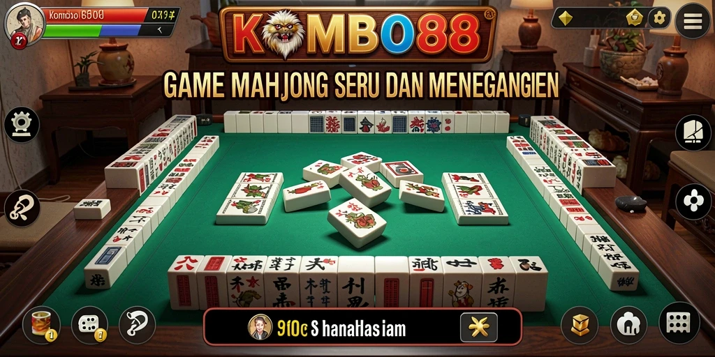 Screenshot KOMBO88 menampilkan gameplay Mahjong yang penuh warna dan seru.
