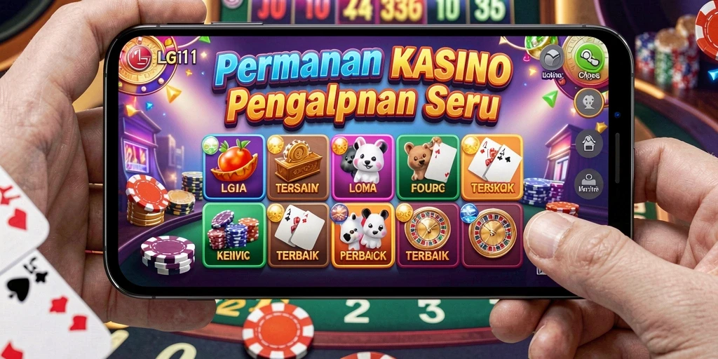 Tangkapan layar gameplay LG111 menampilkan suasana kasino yang nyata dan interaktif.