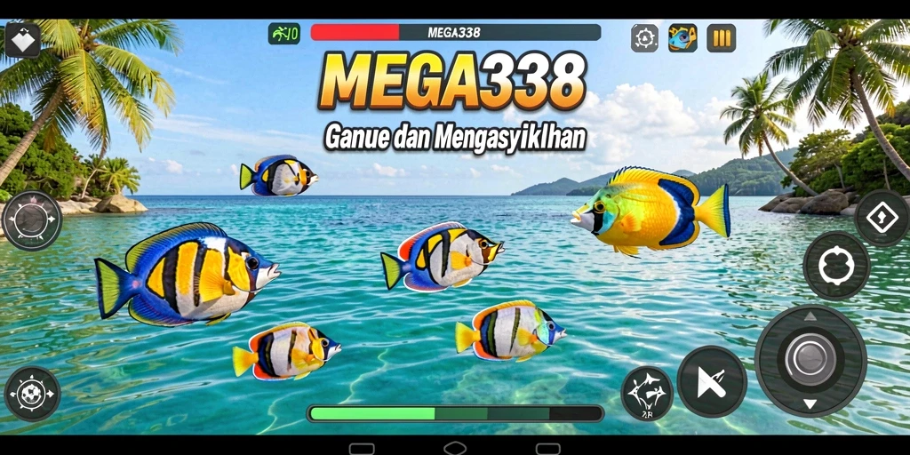 Tampilan screenshot <strong>MEGA338</strong> menunjukkan aksi menembak ikan yang seru.