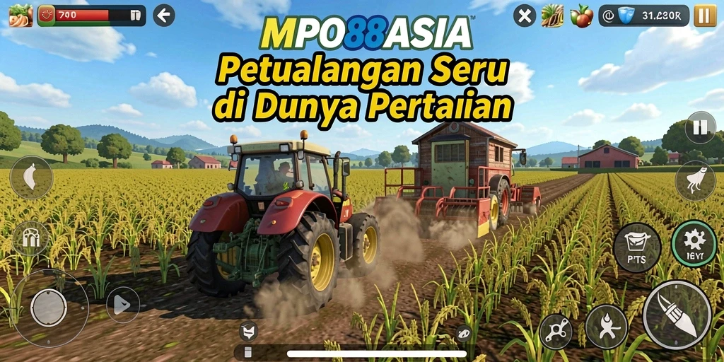 Tangkapan layar MPO88ASIA menampilkan pemain yang memanen tanaman dengan penuh semangat.