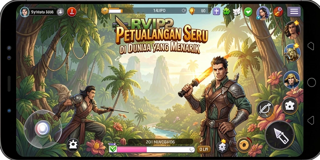 Screenshot gameplay RVIP2 menampilkan aksi petualangan yang mendebarkan.