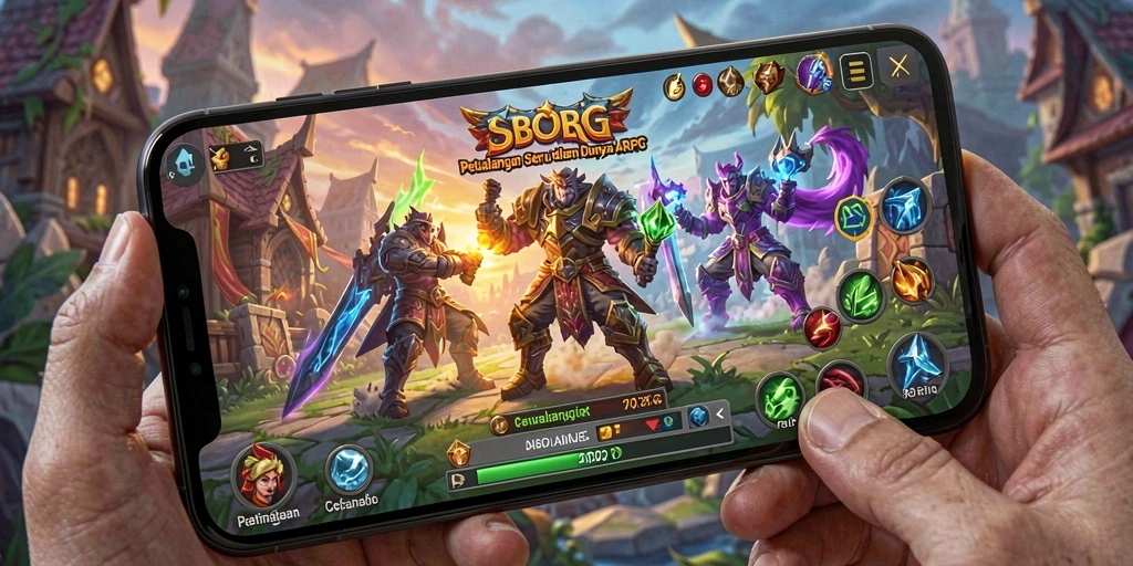 Tampilan gameplay seru dari SBOBET yang memukau saat bertarung di arena ARPG.
