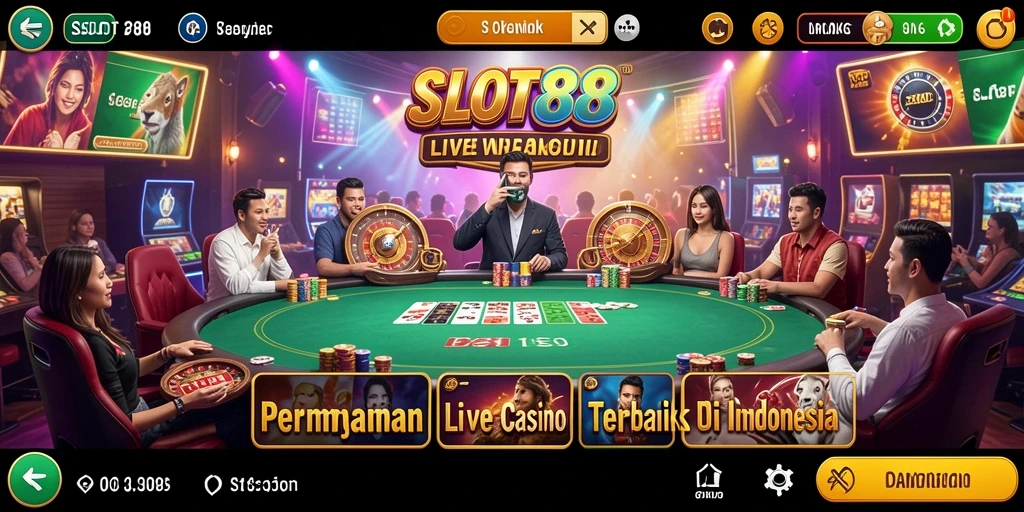 Tampilan gameplay Live Casino yang mendebarkan di SLOT88.