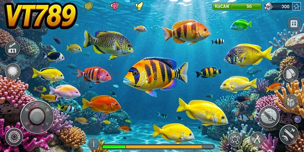 Screenshot gameplay Tembak Ikan di VT789 yang mendebarkan.